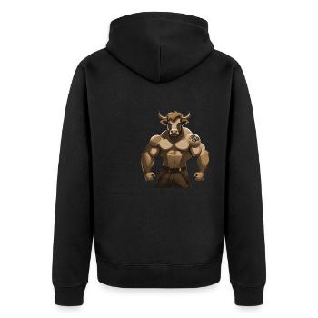 TAUREAU TAUREAU J’AIME PAPA - Veste à capuche bio Premium Unisexe - noir - Dos - Nico (187cm)