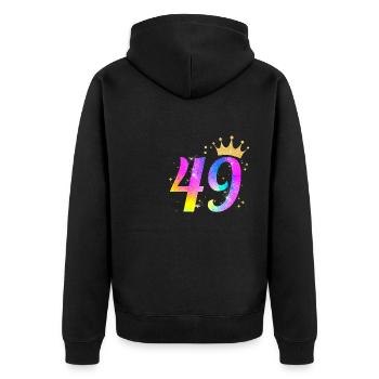 49. Geburtstag Geschenkidee Für 49 Jahre Alt Zum - Unisex Premium Bio Zip Hoodie - Schwarz - Hinten - Nico (187cm)