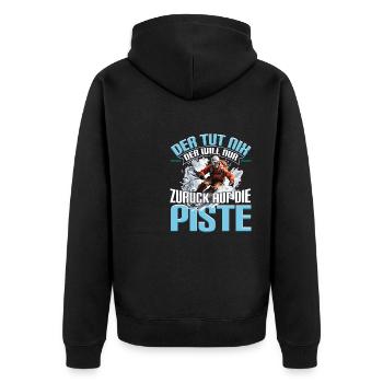 Ski Skifahren Skifahrer Der tut nix - Unisex Premium Bio Zip Hoodie - Schwarz - Hinten - Nico (187cm)