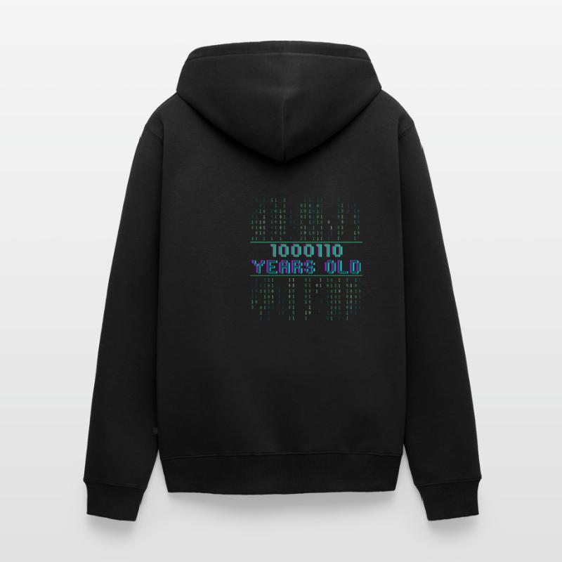 70th Birthday 70 Years Old Binary Code Computer Science Unisex Premium Organic Zip Hoodie