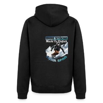 Snowboarder Snowboarding Snowboarden Ohne Stöcke - Unisex Premium Bio Zip Hoodie - Schwarz - Hinten - Nico (187cm)