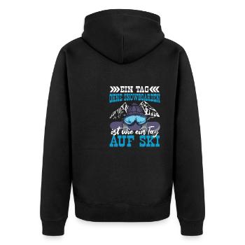 Snowboarden Snowboard Snowboardfahrer Piste - Unisex Premium Bio Zip Hoodie - Schwarz - Hinten - Nico (187cm)