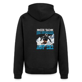 Snowboarden Snowboard Snowboardfahrer Piste - Unisex Premium Bio Zip Hoodie - Schwarz - Hinten - Nico (187cm)