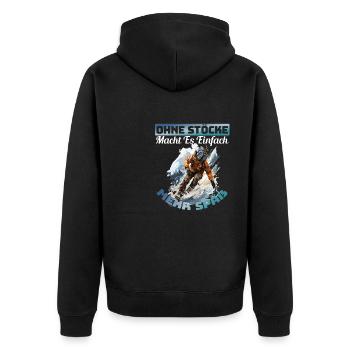 Snowboarder Snowboarding Snowboarden Ohne Stöcke - Unisex Premium Bio Zip Hoodie - Schwarz - Hinten - Nico (187cm)