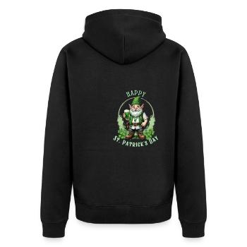 St. Patrick's Day Leprechaun I Green Beer I - Unisex Premium Bio Zip Hoodie - Schwarz - Hinten - Nico (187cm)