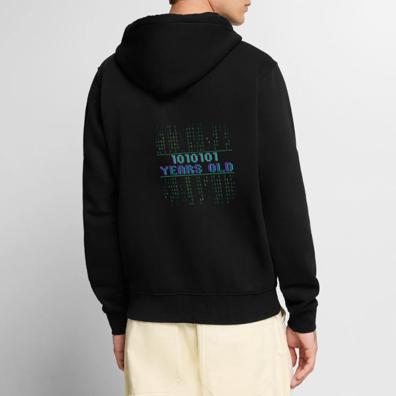 85th Birthday 85 Years Old Binary Code Coder Unisex Premium Organic Zip Hoodie