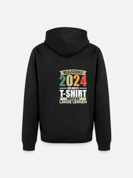 Realschule Junge Mädchen Realschule 2024 - Unisex Premium Bio Zip Hoodie - Schwarz