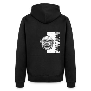 Kambodscha Khmer National Flagge Reise - Unisex Premium Bio Zip Hoodie - Schwarz - Hinten - Nico (187cm)