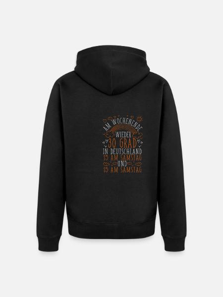 Weather Germany, Weather Forecast Funny - Unisex Premium Organic Zip Hoodie - black