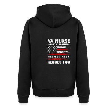 VA Nurse parce que nos héros ont aussi besoin de héros - Veste à capuche bio Premium Unisexe - noir - Dos - Nico (187cm)