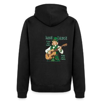 IRISH DANCE - Unisex Premium Bio Zip Hoodie - Schwarz - Hinten - Nico (187cm)