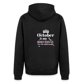 Octobre est mon anniversaire Oui tout le mois né - Veste à capuche bio Premium Unisexe - noir - Dos - Nico (187cm)
