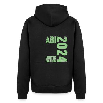 Abitur Junge Mädchen Abi Abitur 2024 - Unisex Premium Bio Zip Hoodie - Schwarz - Hinten - Nico (187cm)