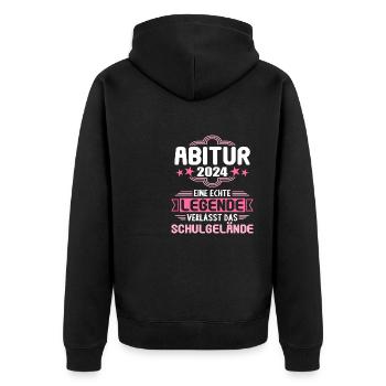 Abitur Junge Mädchen Abi Abitur 2024 - Unisex Premium Bio Zip Hoodie - Schwarz - Hinten - Nico (187cm)