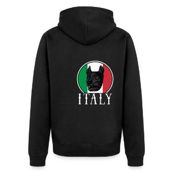 Wolf Rom Antike Mythologie Italien Geschichte - Unisex Premium Bio Zip Hoodie - Schwarz - Hinten - Nico (187cm)