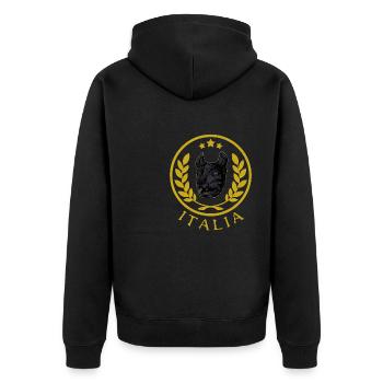 Antike Mythologie Rom Italien Wolf Lupa Roma - Unisex Premium Bio Zip Hoodie - Schwarz - Hinten - Nico (187cm)