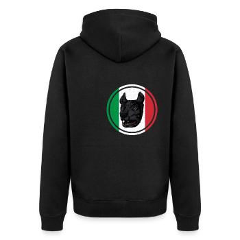 Römische Geschichte Wolf Rom Italien Antik - Unisex Premium Bio Zip Hoodie - Schwarz - Hinten - Nico (187cm)