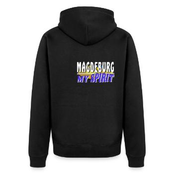 MAGDEBOURG MON - Veste à capuche bio Premium Unisexe - noir - Dos - Nico (187cm)