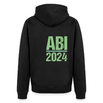 Abitur Junge Mädchen Abi Abitur 2024 - Unisex Premium Bio Zip Hoodie - Schwarz - Hinten - Nico (187cm)