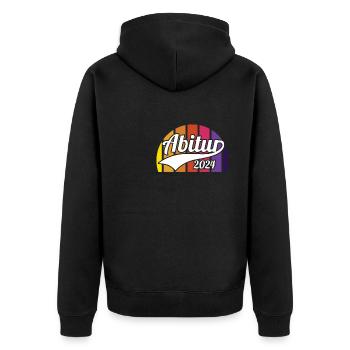 Abitur Junge Mädchen Abi Abitur 2024 - Unisex Premium Bio Zip Hoodie - Schwarz - Hinten - Nico (187cm)
