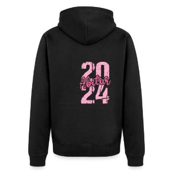 Abitur Jeunes Filles Abi Abitur 2024 - Veste à capuche bio Premium Unisexe - noir - Dos - Nico (187cm)