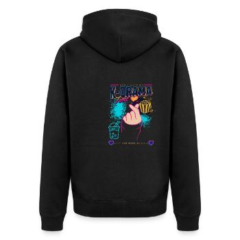 K-Drama Lover Drôle KDrama Maman - Veste à capuche bio Premium Unisexe - noir - Dos - Nico (187cm)