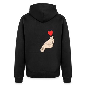 K-Drama Liebhaber Lustig KDrama Mutter - Unisex Premium Bio Zip Hoodie - Schwarz - Hinten - Nico (187cm)