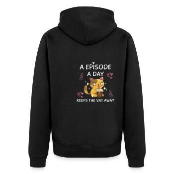 K-Drama Liebhaber Lustig KDrama Mutter - Unisex Premium Bio Zip Hoodie - Schwarz - Hinten - Nico (187cm)