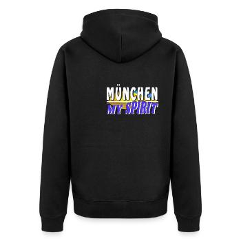 MUNICH MY SPIRIT - Unisex Premium Organic Zip Hoodie - black - Back - Nico (187cm)