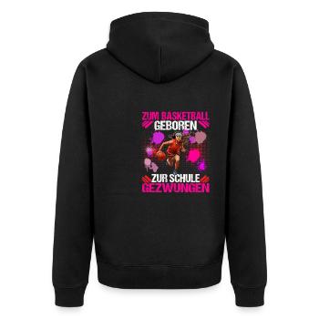 Basketball Basketballspieler Zur Schule gezwungen - Unisex Premium Bio Zip Hoodie - Schwarz - Hinten - Nico (187cm)