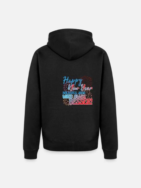 Silvester Neujahr Silvesterparty - Unisex Premium Bio Zip Hoodie - Schwarz