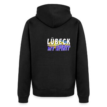 LÜBECK MON - Veste à capuche bio Premium Unisexe - noir - Dos - Nico (187cm)