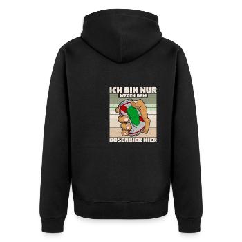 Bier Alkohol Suafen Dosenbier Biertrinker Geschenk - Unisex Premium Bio Zip Hoodie - Schwarz - Hinten - Nico (187cm)