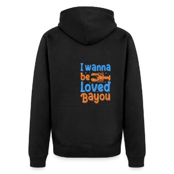 I want to Be Loved Bayou Crawfish Mardi Gras - Unisex Premium Organic Zip Hoodie - black - Back - Nico (187cm)