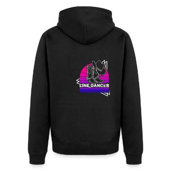 Line dance Tanzen Westernstiefel Tanzgruppe - Unisex Premium Bio Zip Hoodie - Schwarz - Hinten - Nico (187cm)