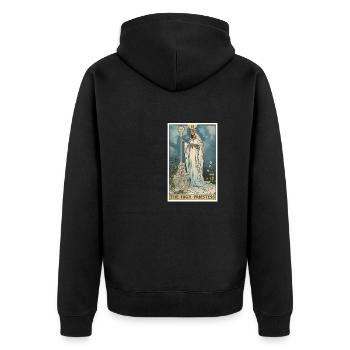 Carte de Tarot La Grande Prêtresse La Grande Prêtresse - Veste à capuche bio Premium Unisexe - noir - Dos - Nico (187cm)