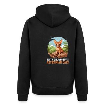 Chat d’Abyssinie Abessinierkatze - Veste à capuche bio Premium Unisexe - noir - Dos - Nico (187cm)