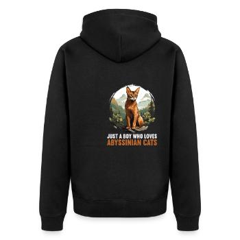 Chat d’Abyssinie Abessinierkatze - Veste à capuche bio Premium Unisexe - noir - Dos - Nico (187cm)