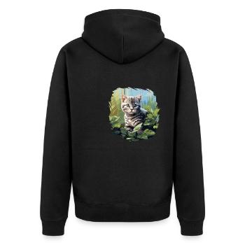 Chat Chats American Shorthair - Veste à capuche bio Premium Unisexe - noir - Dos - Nico (187cm)