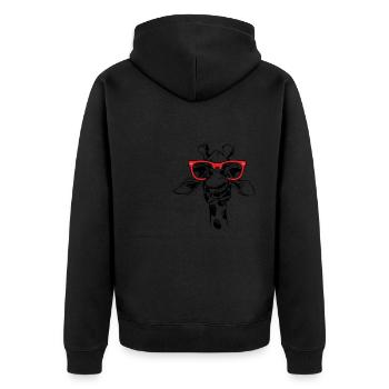 Girafe Amoureux des animaux - Veste à capuche bio Premium Unisexe - noir - Dos - Nico (187cm)