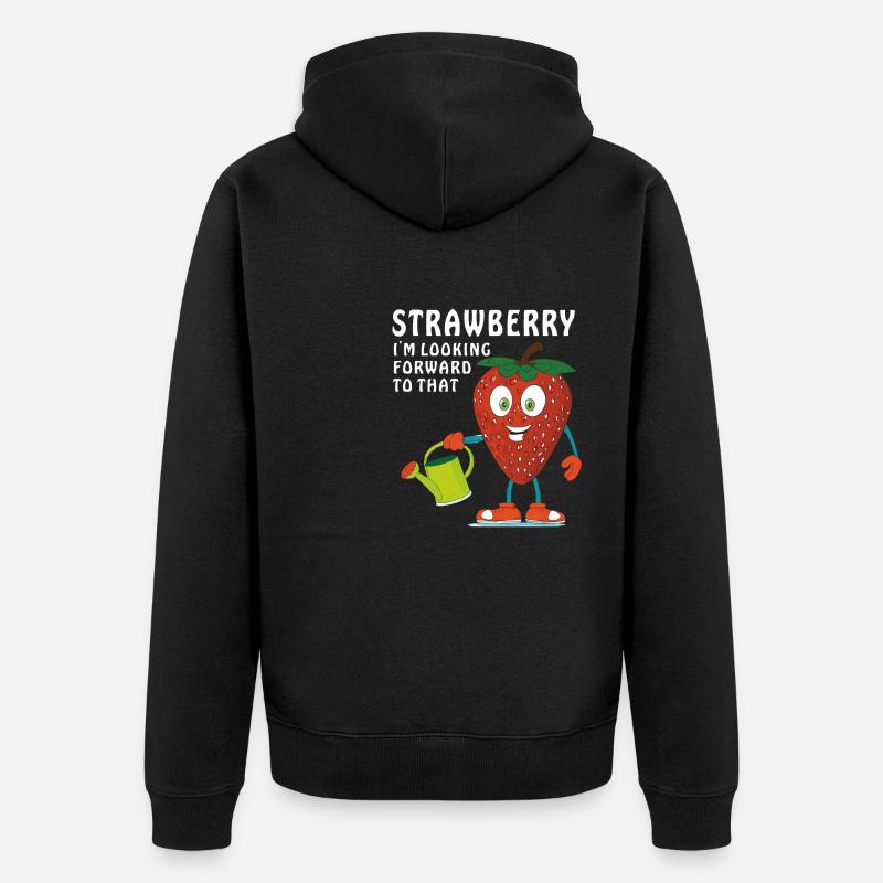 FRAISE J’AI HÂTE D’Y ÊTRE - Veste à capuche bio Premium Unisexe - noir