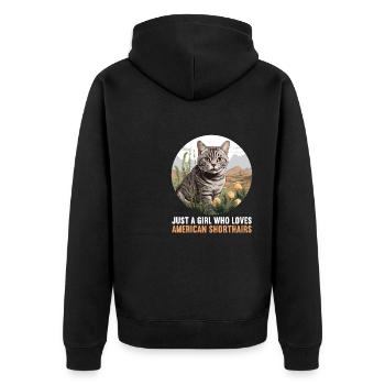 Chat Chats American Shorthair - Veste à capuche bio Premium Unisexe - noir - Dos - Nico (187cm)