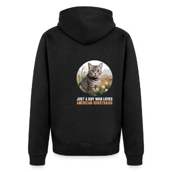 Chat Chats American Shorthair - Veste à capuche bio Premium Unisexe - noir - Dos - Nico (187cm)