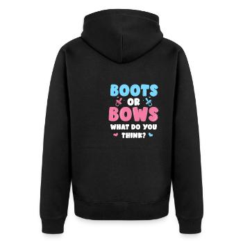 Annonce de bébé sexe révéler bottes de fête de bébé - Veste à capuche bio Premium Unisexe - noir - Dos - Nico (187cm)