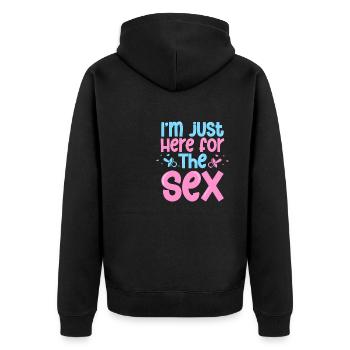 Annonce de bébé : révélation du sexe ici pour le bébé - Veste à capuche bio Premium Unisexe - noir - Dos - Nico (187cm)