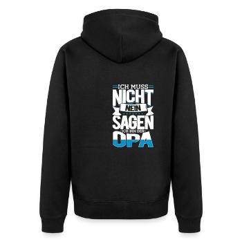 Je n’ai pas besoin de dire non, je suis grand-père - Veste à capuche bio Premium Unisexe - noir - Dos - Nico (187cm)