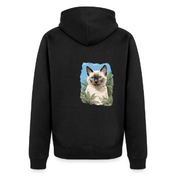 Chat balinais Balinesenkatze - Veste à capuche bio Premium Unisexe - noir - Dos - Nico (187cm)
