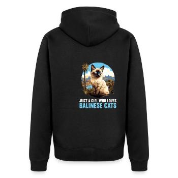 Chat balinais Balinesenkatze - Veste à capuche bio Premium Unisexe - noir - Dos - Nico (187cm)