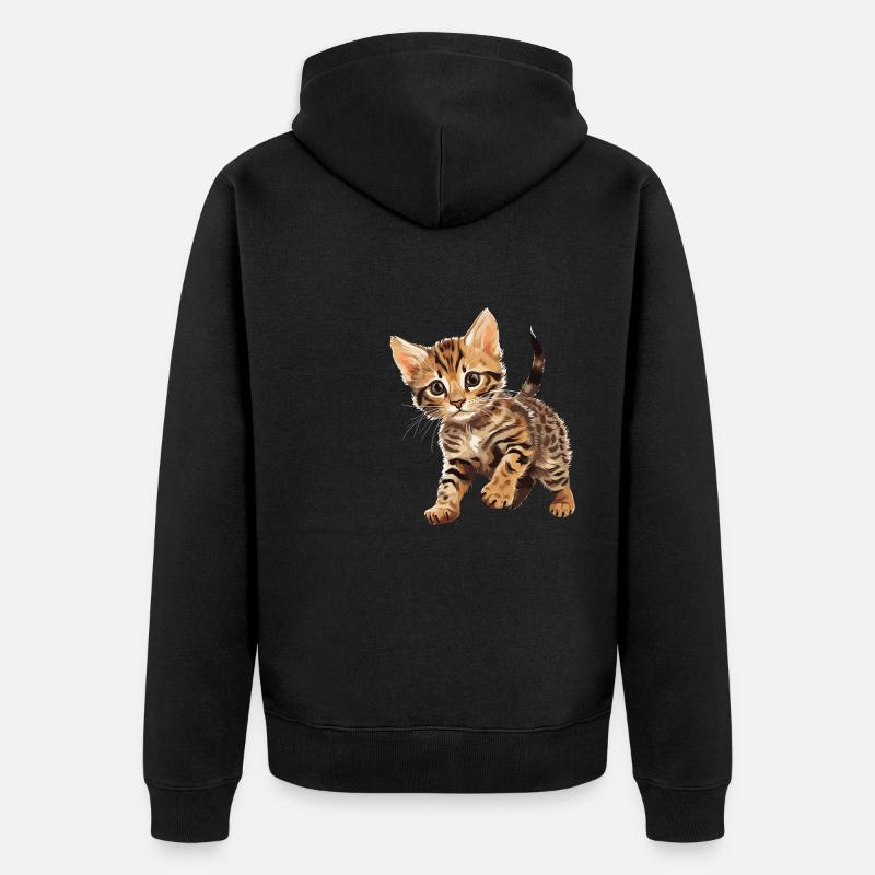 Chat du Bengale Bengalkatze - Veste à capuche bio Premium Unisexe - noir