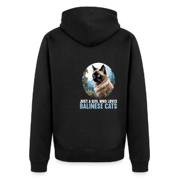 Chat balinais Balinesenkatze - Veste à capuche bio Premium Unisexe - noir - Dos - Nico (187cm)